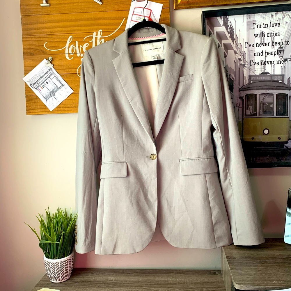 Light Grey Banana Republic Skirt Suit